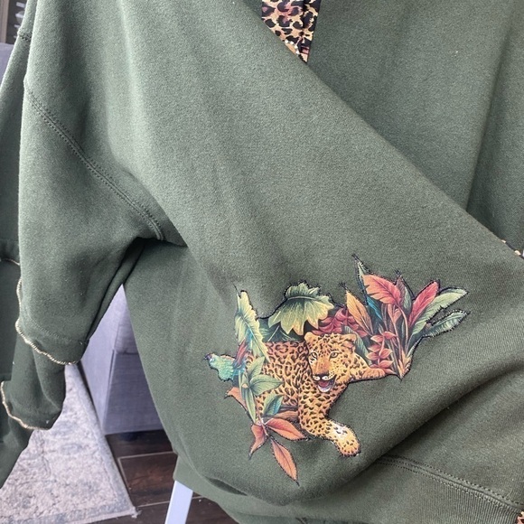 Fleece Vintage rare army green button down jacketSz is oversized XL UKN brand - Picture 6 of 14